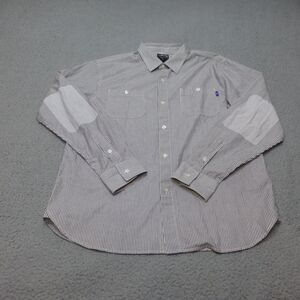 Stussy Black and White Striped Casual Button Down Shirt